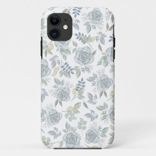 Funda Para iPhone 11 Patrón floral acuarela de los Rosas azules botánic