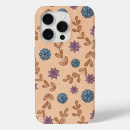 Funda Para iPhone 15 Pro Patrón Floral Acuarela Vintage