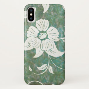 Funda Para iPhone X Patrón floral antiguo vintage blanco