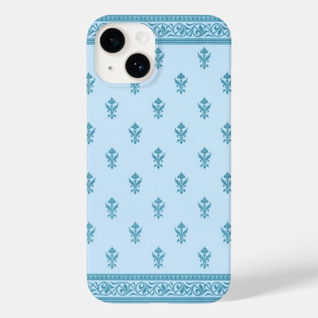 Funda De Case-Mate Para iPhone Patrón floral azul (Reverso )