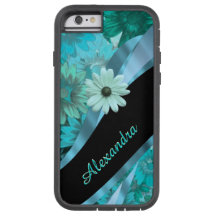 Patrón floral azul bonito aqua