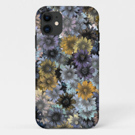 Funda Para iPhone 11 Patrón floral azul gris