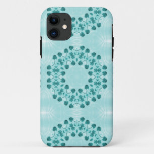 Funda Para iPhone 11 Patrón floral, azul Verde azulado