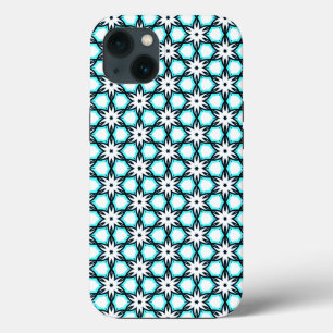Funda Para iPhone 13 Patrón floral azul y blanco de Aqua