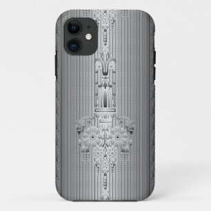 Funda Para iPhone 11 Patrón floral barroco con borde gris