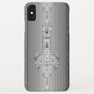 Funda Para iPhone XS Max patrón floral barroco con borde gris