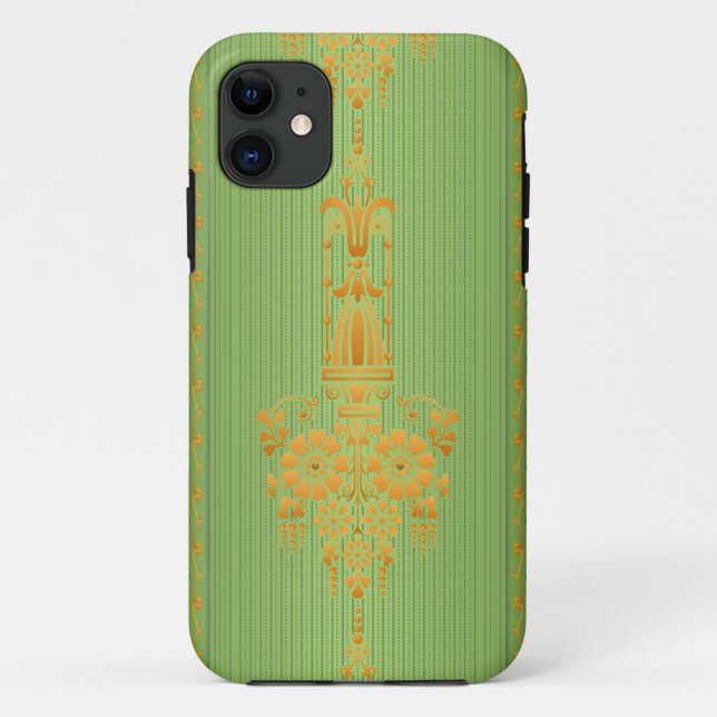 Funda De Case-Mate Para iPhone Patrón floral barroco con borde V2020 (Reverso)