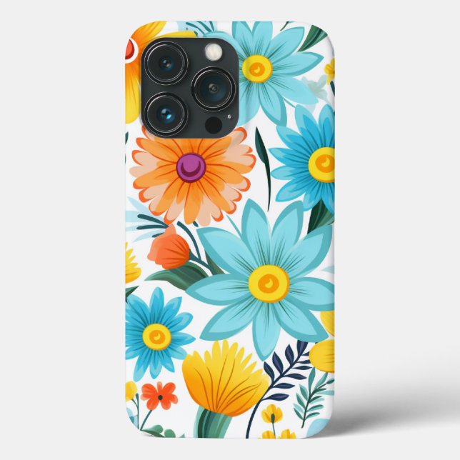 Funda De Case-Mate Para iPhone Patrón floral blanco femenino de bonito (Reverso )
