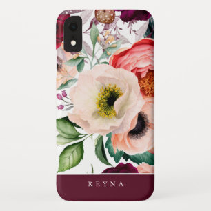Funda Para iPhone XR Patrón floral bohemio acuarela