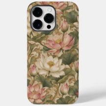Patrón floral botánico de loto de agua vintage