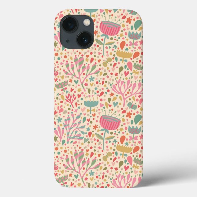 Funda De Case-Mate Para iPhone Patrón floral brillante (Reverso)