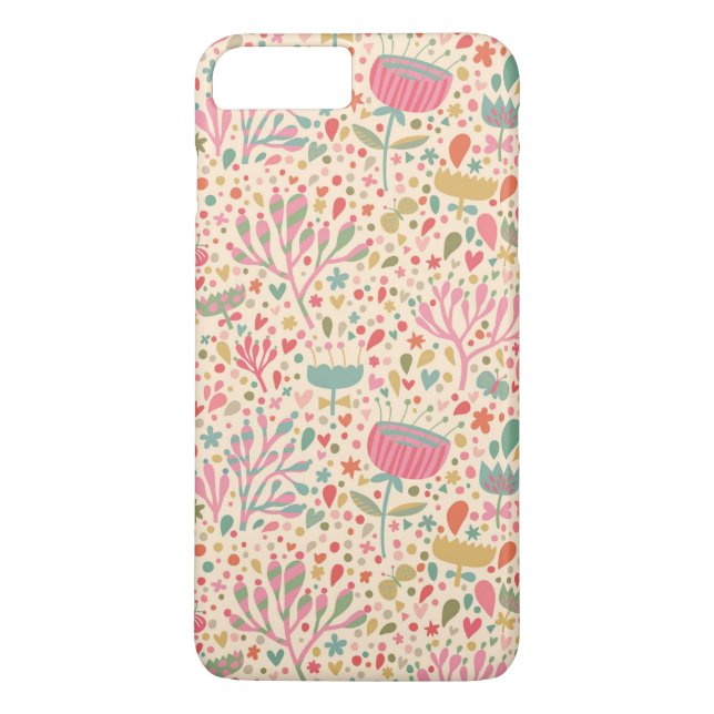 Funda De Case-Mate Para iPhone Patrón floral brillante (Reverso)