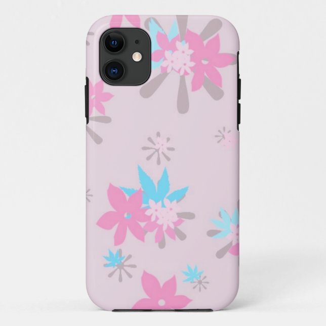 Funda De Case-Mate Para iPhone Patrón floral brillante rosa (Reverso)