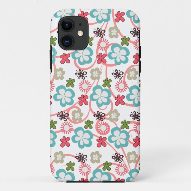 Funda De Case-Mate Para iPhone Patrón floral caprichoso (Reverso)