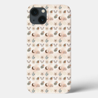 Funda Para iPhone 13 Patrón floral celestial boho