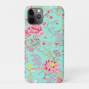 Funda Para iPhone 11 Pro Patrón floral chinoiserie japonés vintage en menta