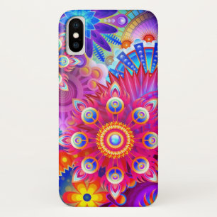 Funda Para iPhone X Patrón floral colorido abstracto de Boho