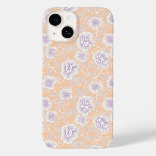Funda Para iPhone 14 De Case-Mate Patrón floral con colores de melocotón y lavanda