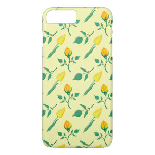 Funda Para iPhone 8 Plus/7 Plus Patrón floral con flores amarillas de rosa y tulip