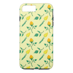 Funda Para iPhone 8 Plus/7 Plus Patrón floral con flores amarillas de rosa y tulip