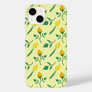 Funda Para iPhone 14 De Case-Mate Patrón floral con flores amarillas de rosa y tulip