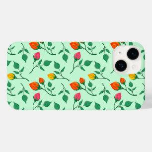 Funda Para iPhone 14 De Case-Mate Patrón floral con flores subió de color