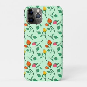 Funda Para iPhone 11 Pro Patrón floral con flores subió de color