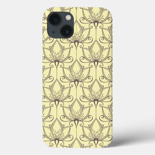 Funda De Case-Mate Para iPhone Patrón floral crema (Reverso)