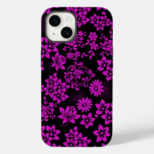 Funda Para iPhone 14 De Case-Mate Patrón floral D02.pink.b Negro BG