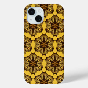 Funda Para iPhone 15 Patrón floral de abstracto amarillo
