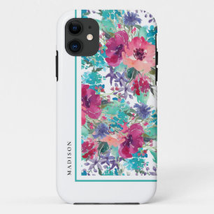 Funda Para iPhone 11 Patrón floral de acuarela colorido femenino