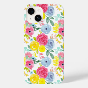 Funda Para iPhone 14 De Case-Mate Patrón floral de acuarela de color brillante