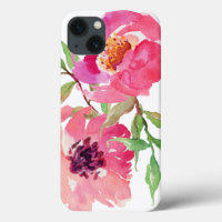 Patrón floral de acuarela de color rosado giratori