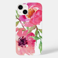 Patrón floral de acuarela de color rosado giratori