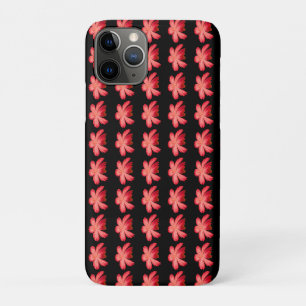 Funda Para iPhone 11 Pro Patrón floral de acuarela de flor roja en negro
