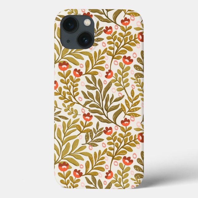 Funda De Case-Mate Para iPhone Patrón floral de acuarela elegante (Reverso)