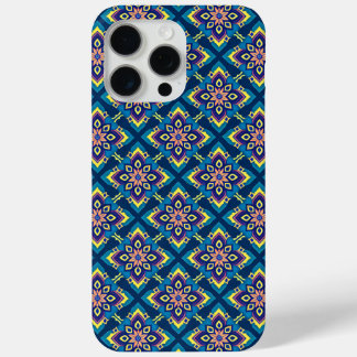 Funda Para iPhone 15 Pro Max Patrón floral de Boho geométrico vibrante