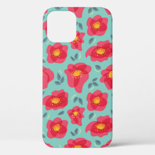 Funda Para iPhone 12 Patrón floral de Bonito con mantas rosadas brillan