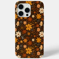 Patrón floral de caída vintage - Flores de otoño