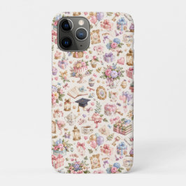 Funda Para iPhone 11 Pro Patrón floral de celebración vintage con flores pa