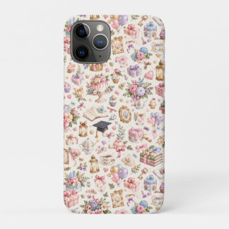 Funda Para iPhone 11 Pro Patrón floral de celebración vintage con flores pa