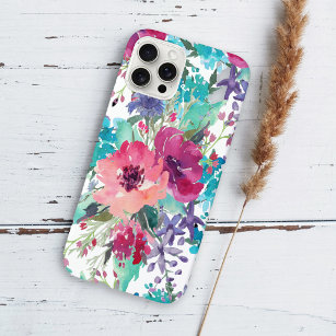 Funda Para iPhone 12 Pro Patrón floral de color acuático colorido