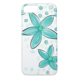 Funda Para iPhone 8/7 Patrón floral de color azul verde azulado