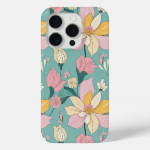 Funda Para iPhone 15 Pro Patrón floral de color pastel suave