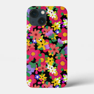 Funda Para iPhone 13 Mini Patrón floral de colores vivos Personalizar