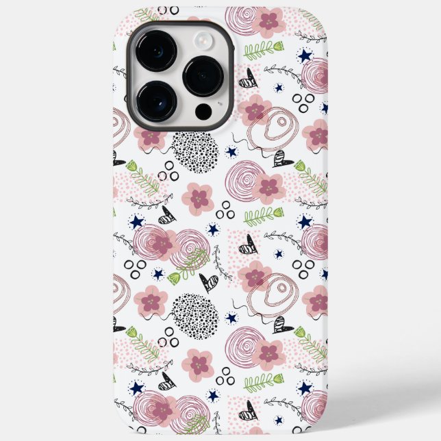 Funda De Case-Mate Para iPhone Patrón floral de corte (Reverso )