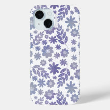 Patrón floral de gris y lavanda