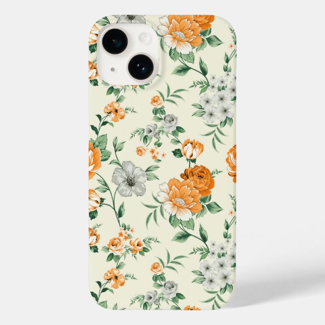 Funda De Case-Mate Para iPhone Patrón floral de jardín amarillo suave (Reverso )