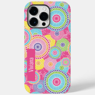Funda Para iPhone 14 Pro Max De Case-Mate Patrón floral de Kyoto con nombre personalizado