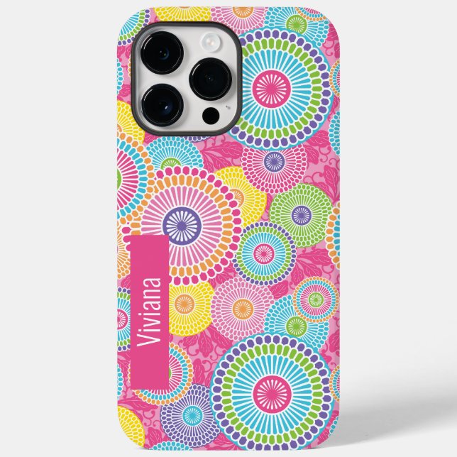 Funda De Case-Mate Para iPhone Patrón floral de Kyoto con nombre personalizado (Reverso )